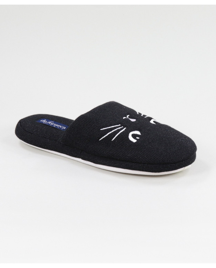 Zapatillas DeFonseca Negro de Lady con gato