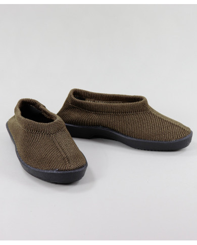 Sapatos Verdes de Conforto com Gáspea em Malha Tricotada