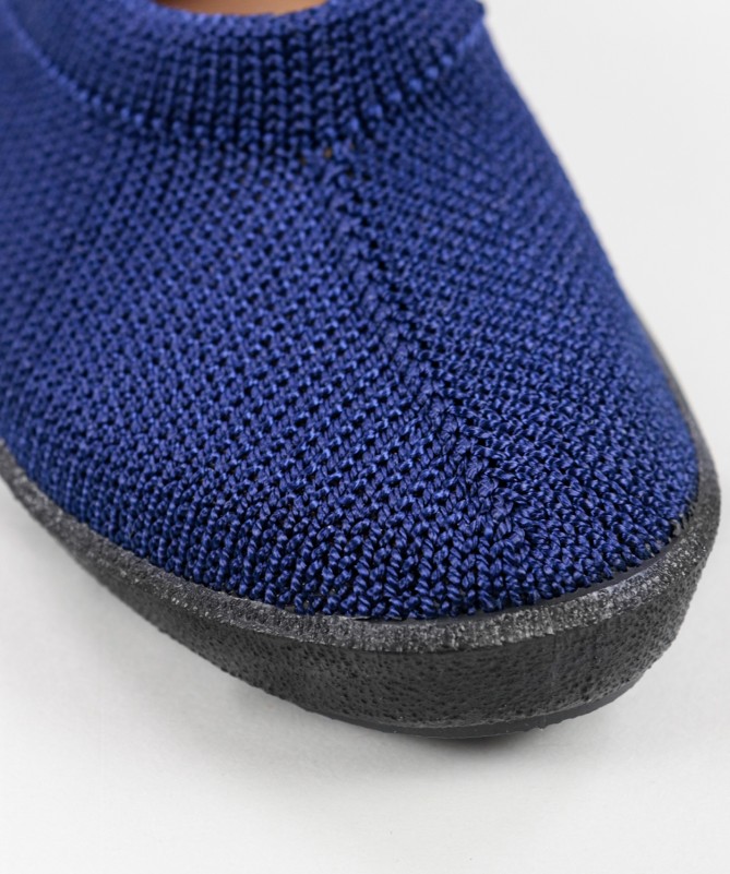 Sapatos Azuis de Conforto com Gáspea em Malha Tricotada