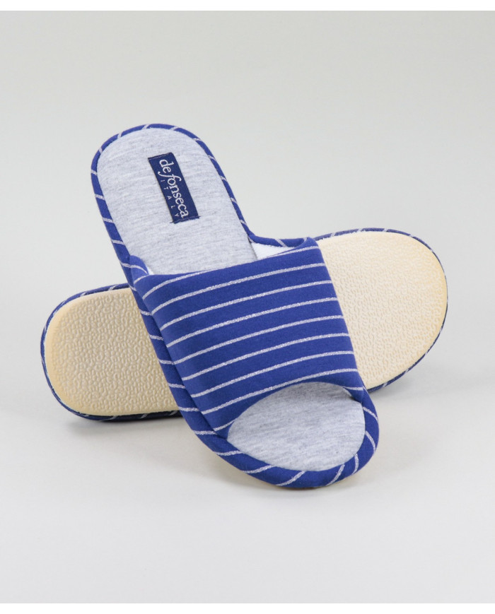 DeFonseca Room Slippers Lady's Blue Open al frente