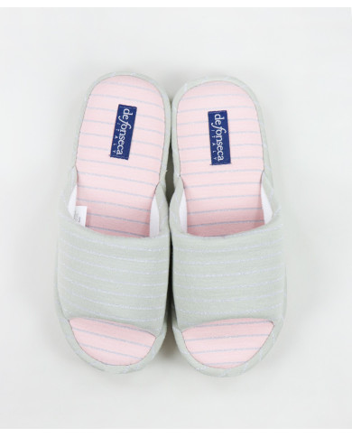 Bedroom Slippers DeFonseca Grey Ladies Open to the Front