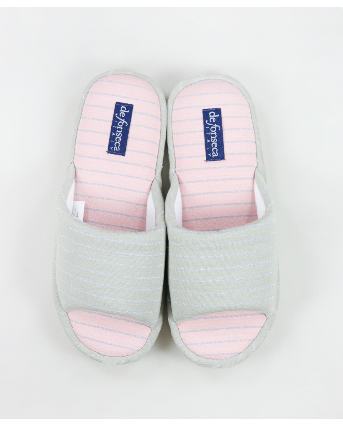 Bedroom Slippers DeFonseca Grey Ladies Open to the Front