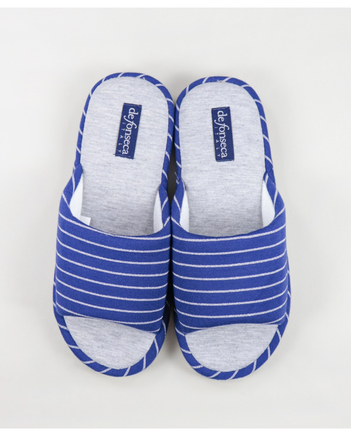 DeFonseca Room Slippers Lady's Blue Open to the Front