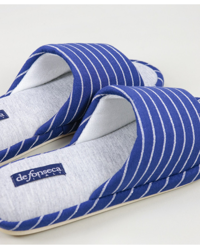 DeFonseca Room Slippers Lady's Blue Open to the Front