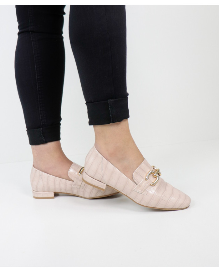 Sapatos Rasos Ginova Com Aplique Metálico