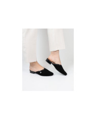 Ladies' Black Mules with Rebordo