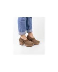 Botins Taupe de Senhora Ginova com Tira Removível