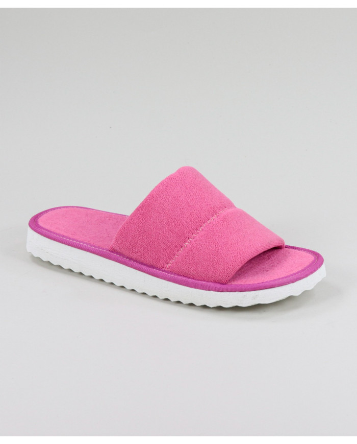 Chinelos Rosa de Quarto de Senhora Abertos à Frente