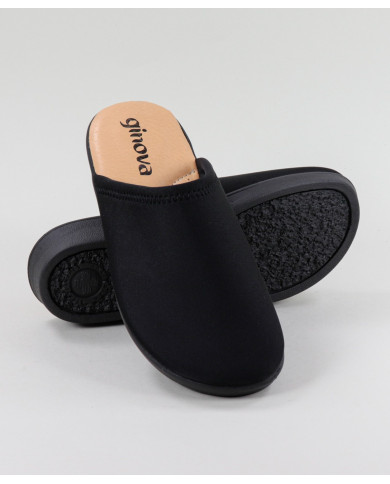 Black Comfort Slippers Breathable Ginova