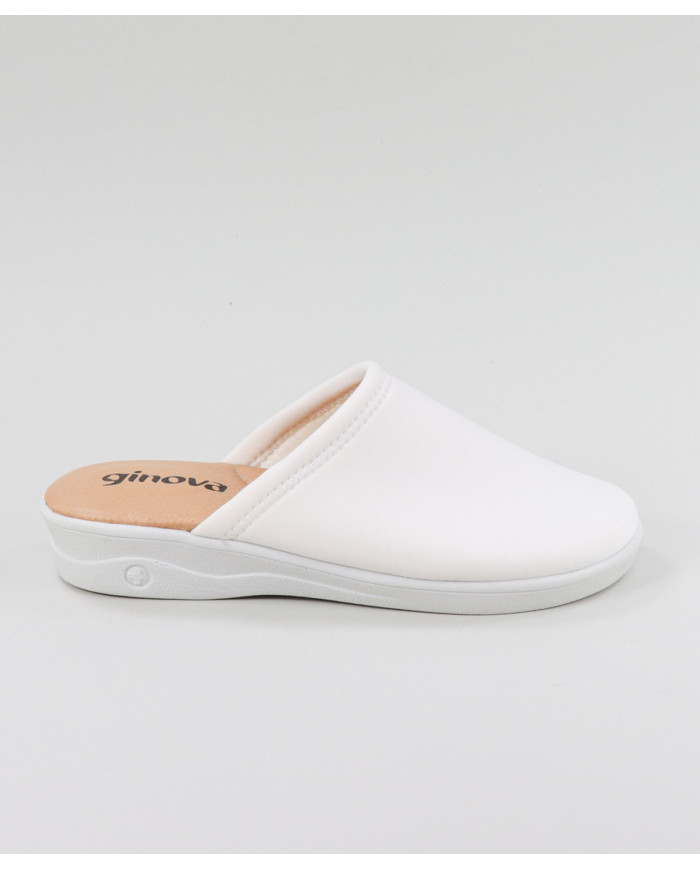 White Comfort Slippers Breathable Ginova