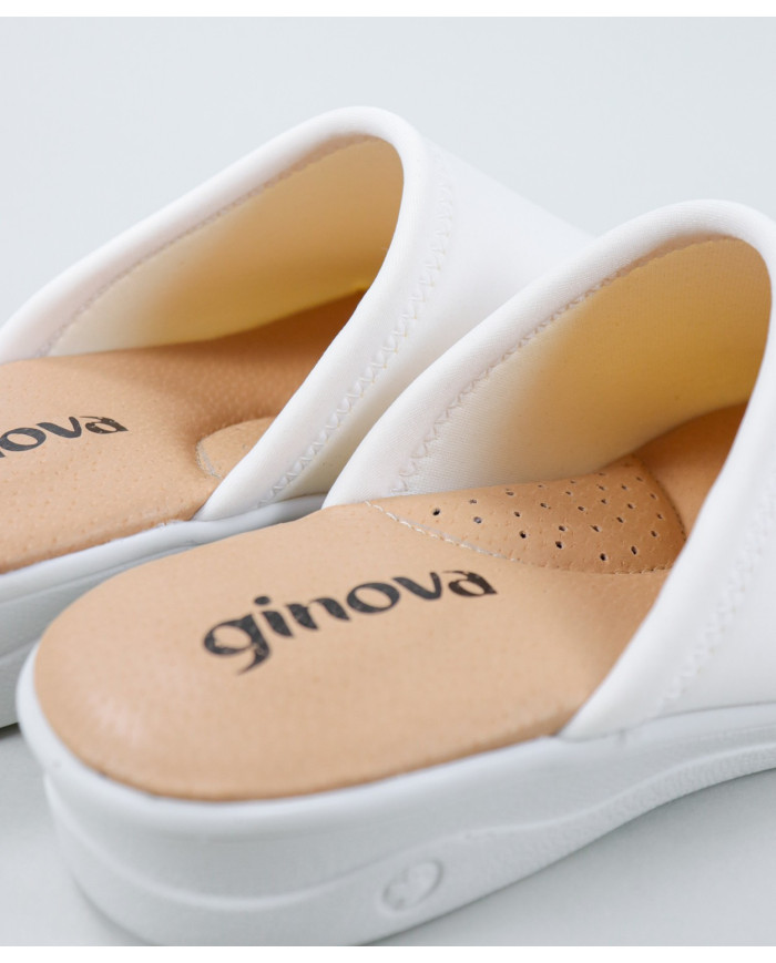 White Comfort Slippers Breathable Ginova