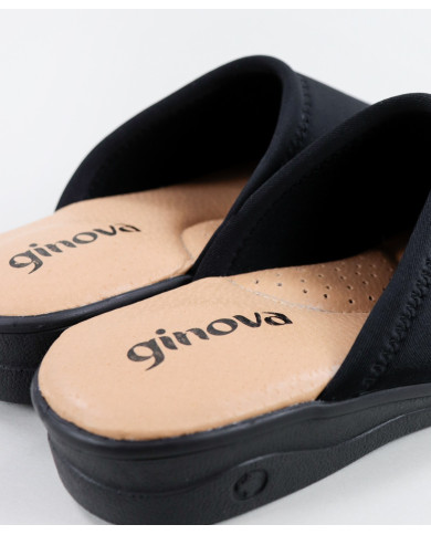Black Comfort Slippers Breathable Ginova