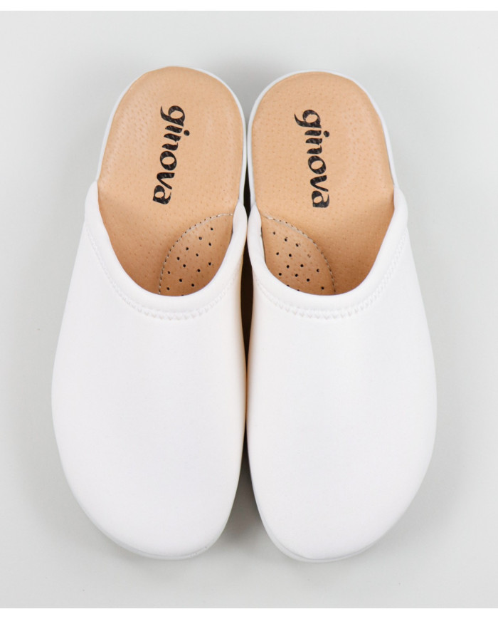 White Comfort Slippers Breathable Ginova