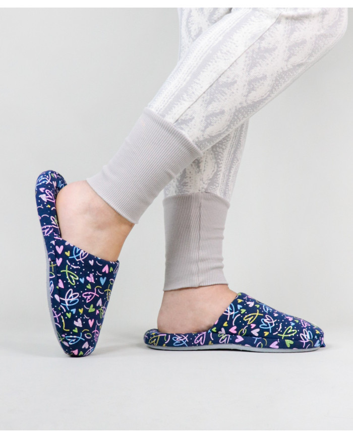 Damas Blue Room zapatillas a los corazones