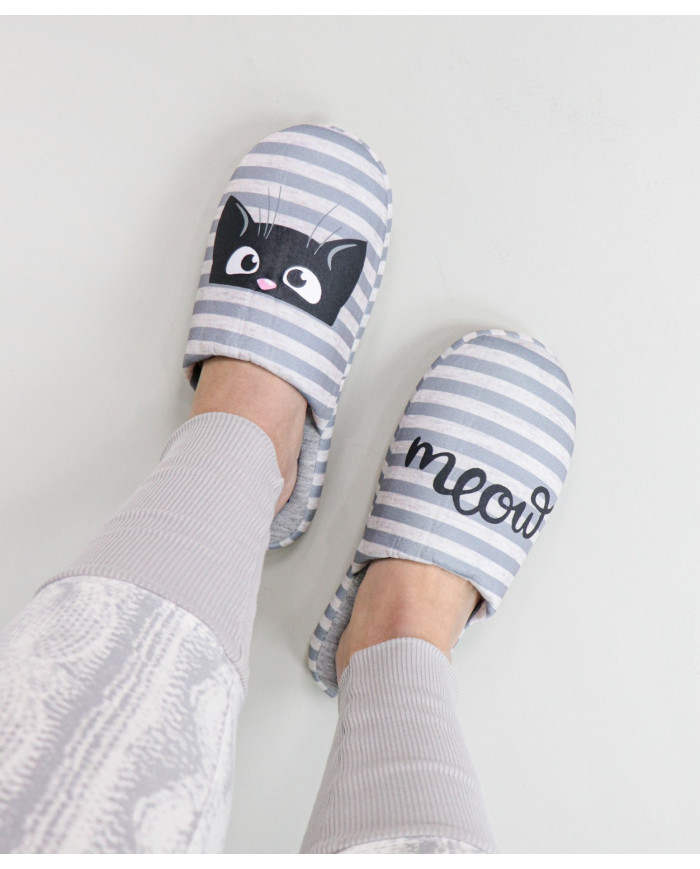 DeFonseca Cinza de Senhora with Cat Room Slippers
