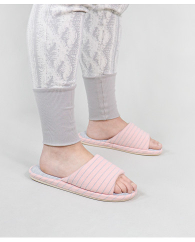 Chinelos de Quarto DeFonseca Rosa de Senhora Abertos à Frente