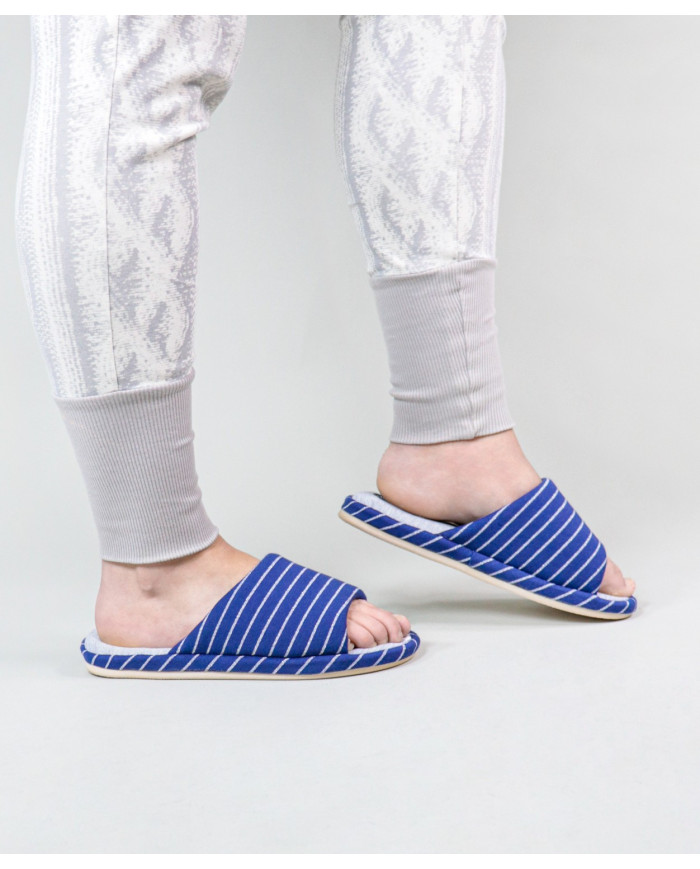 DeFonseca Room Slippers Lady's Blue Open to the Front