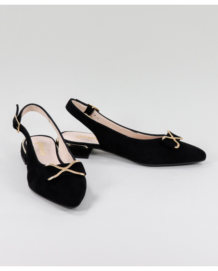 Black Mules Rase Shoes with Ladies Lace