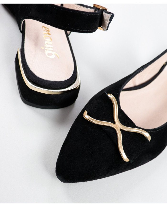 Black Mules Rase Shoes with Ladies Lace