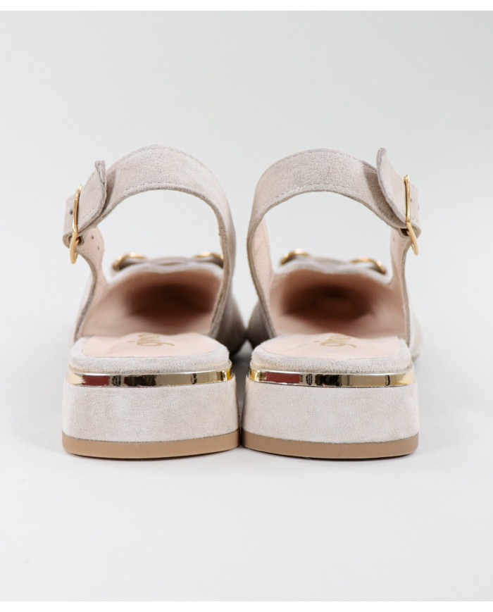 Shoes Rasos Type Mules Taupe with Ladies Lace