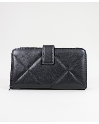 Women's Black Wallet with Seams