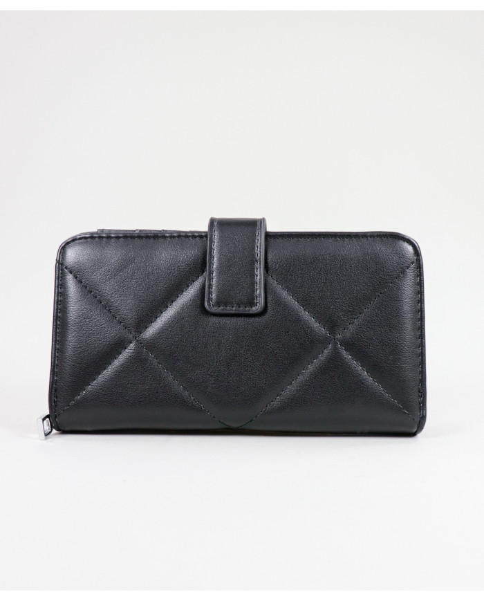 Women's Black Wallet with Seams