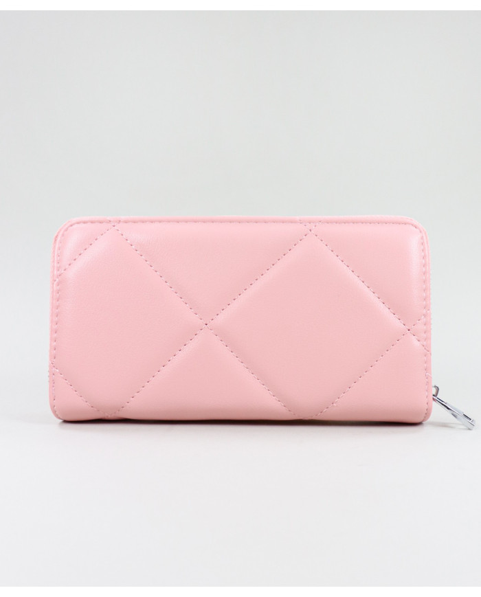 Señoras Pink Wallet con costuras