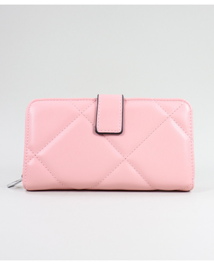 Señoras Pink Wallet con costuras