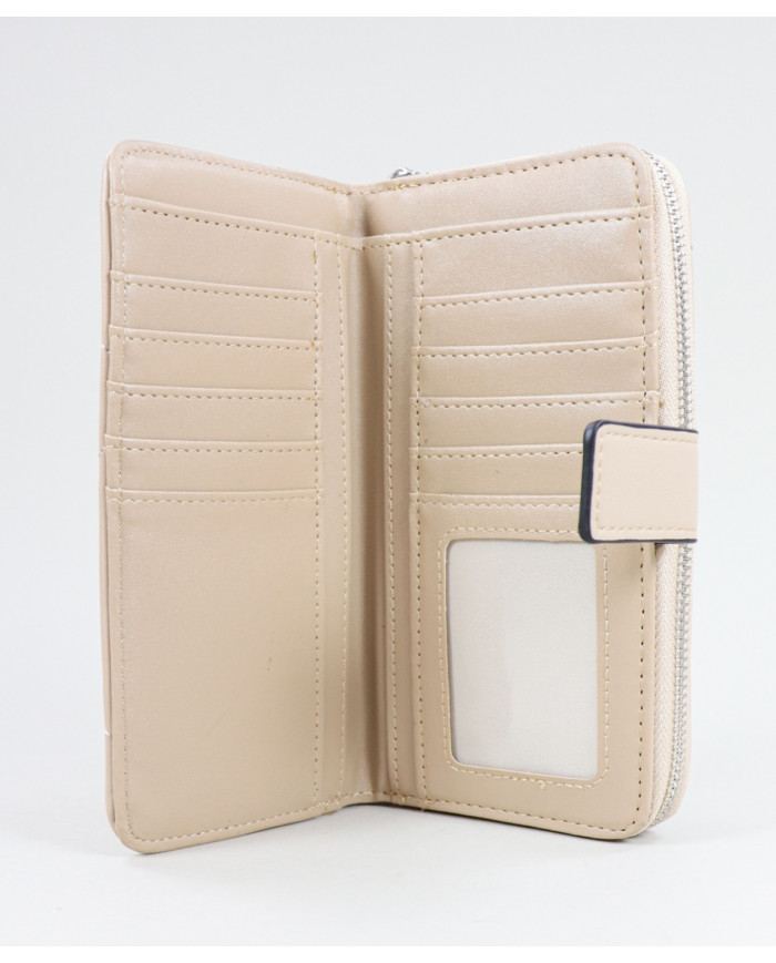 Damas Taupe Wallet con costuras