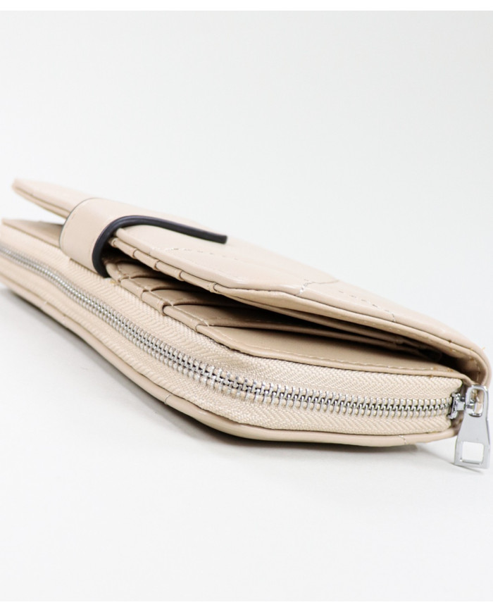 Damas Taupe Wallet con costuras