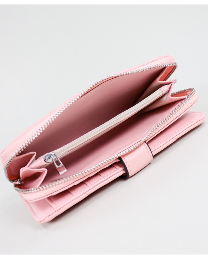 Señoras Pink Wallet con costuras