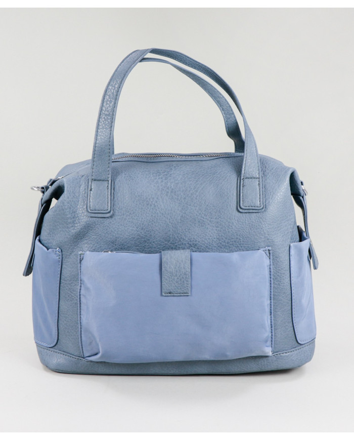 Mala Azul de Senhora com Bolsos Exteriores