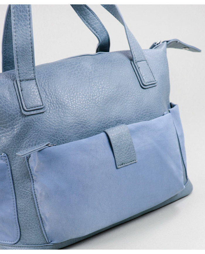 Mala Azul de Senhora com Bolsos Exteriores