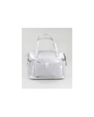 Mala Prateada de Senhora com Bolsos Exteriores