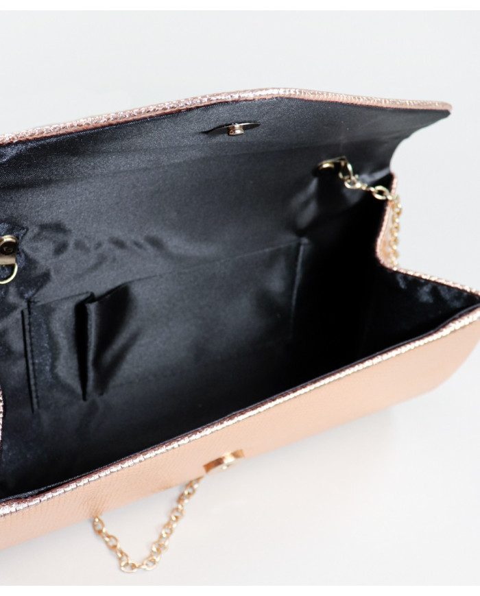 Pota de oro rosa con textura metálica