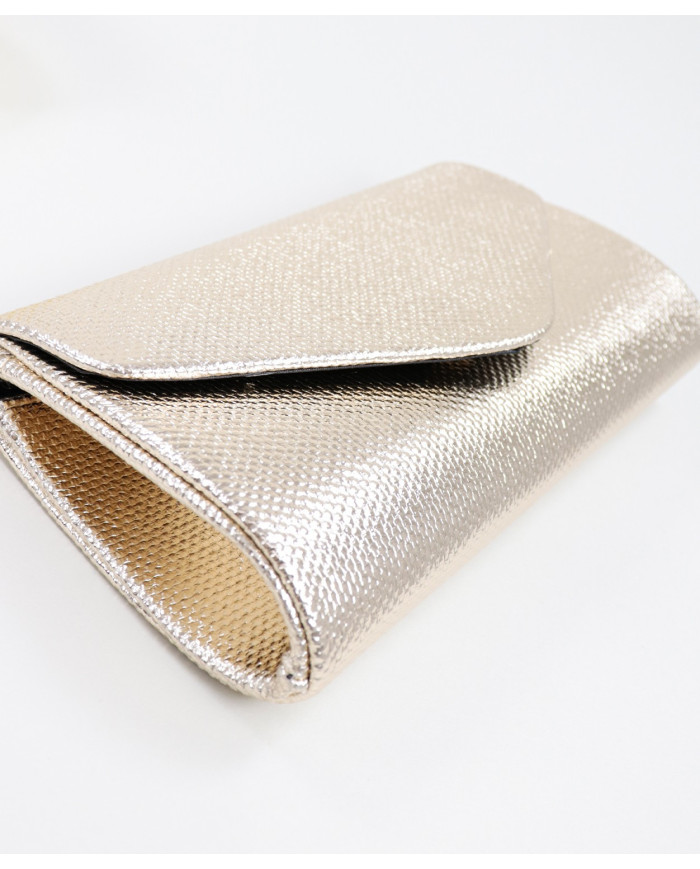 Pochete Dourado de Senhora com Textura Metalizada