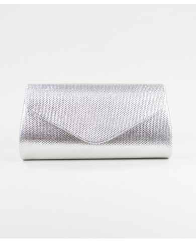 Pochete Prata de Senhora com Textura Metalizada