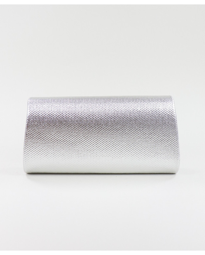 Pochete Prata de Senhora com Textura Metalizada