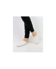 White Comfort Ginova Slippers in Lycra