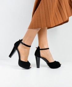 Sandálias Prertas de Senhora Ginova Elegantes