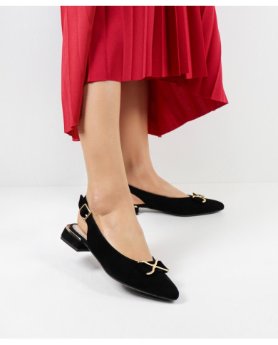 Black Mules Rase Shoes with Ladies Lace