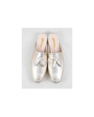 Ms. Ginova Platinum Mules with Berloques