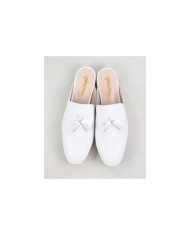 White Mules Ginova de Senhora with Berloques