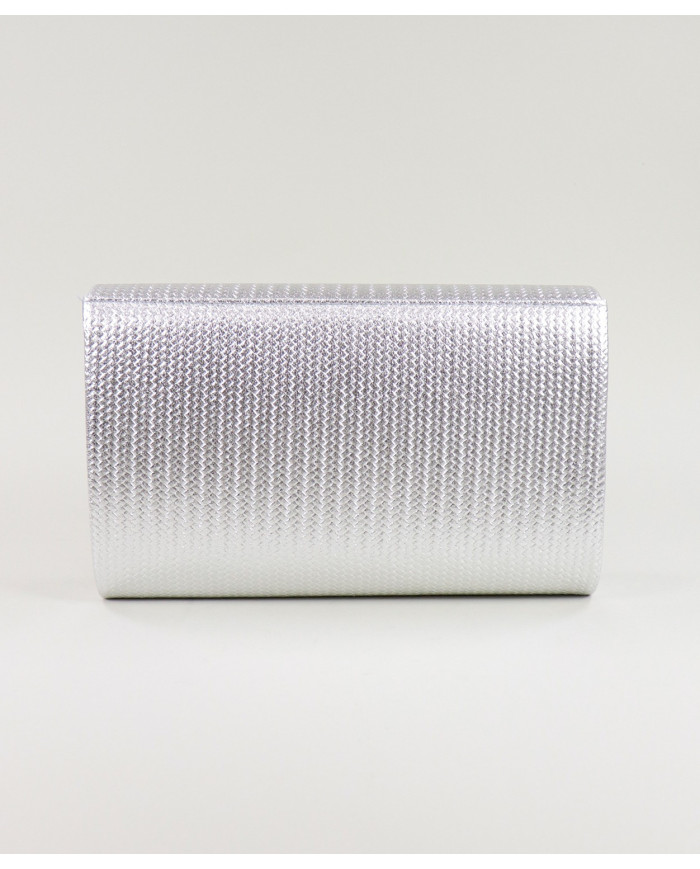 Pochete Prateada de Senhora com Textura