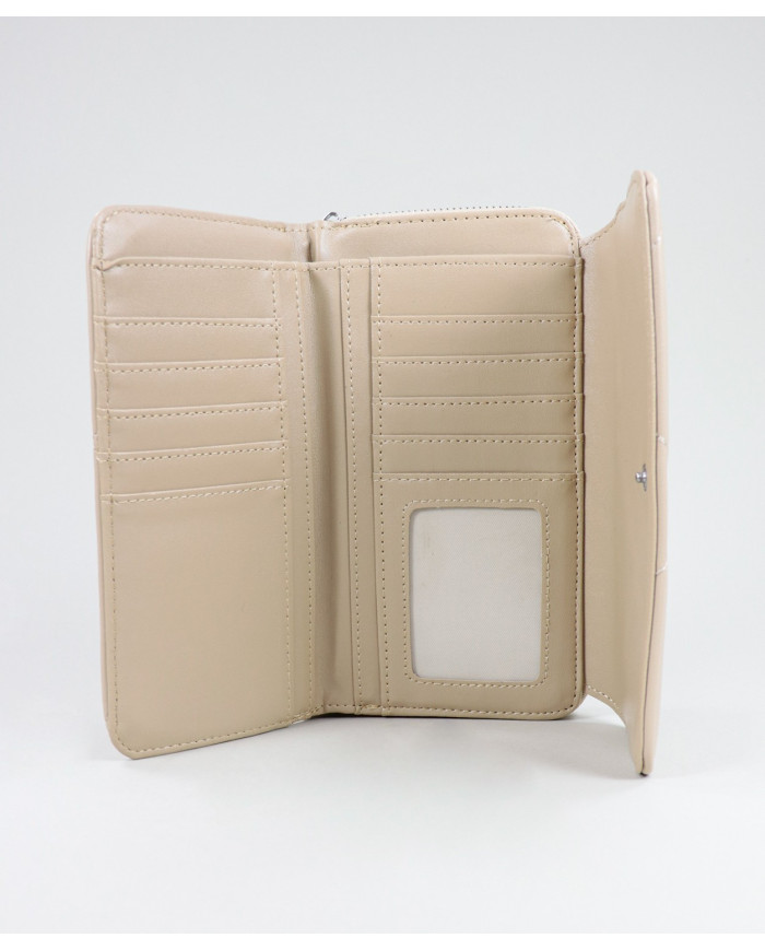 Ladies Taupe Wallet with Seams