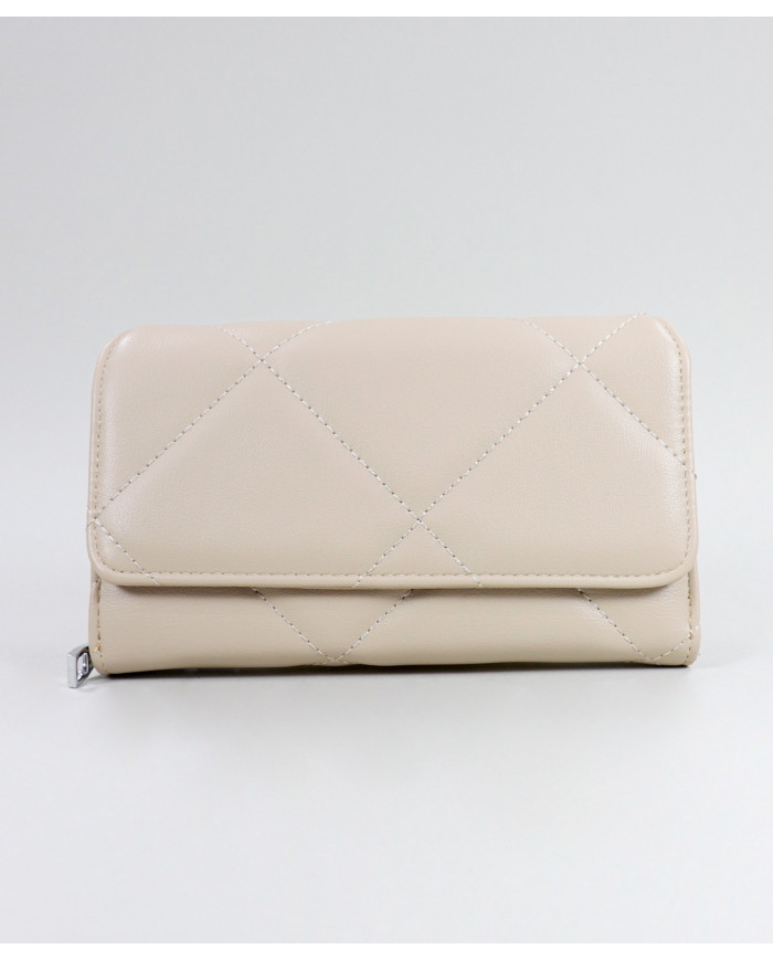 Damas Taupe Wallet con costuras