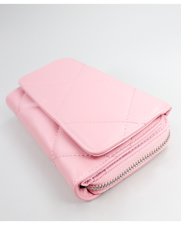 Ladies Pink Wallet with Seams