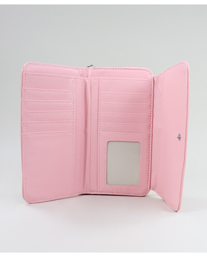 Señoras Pink Wallet con costuras