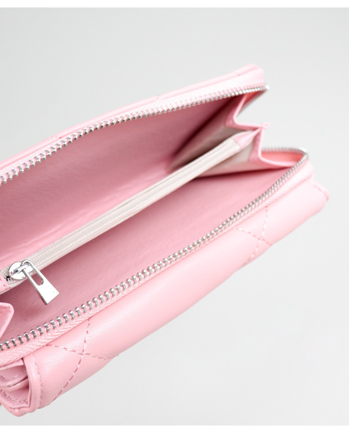 Ladies Pink Wallet with Seams
