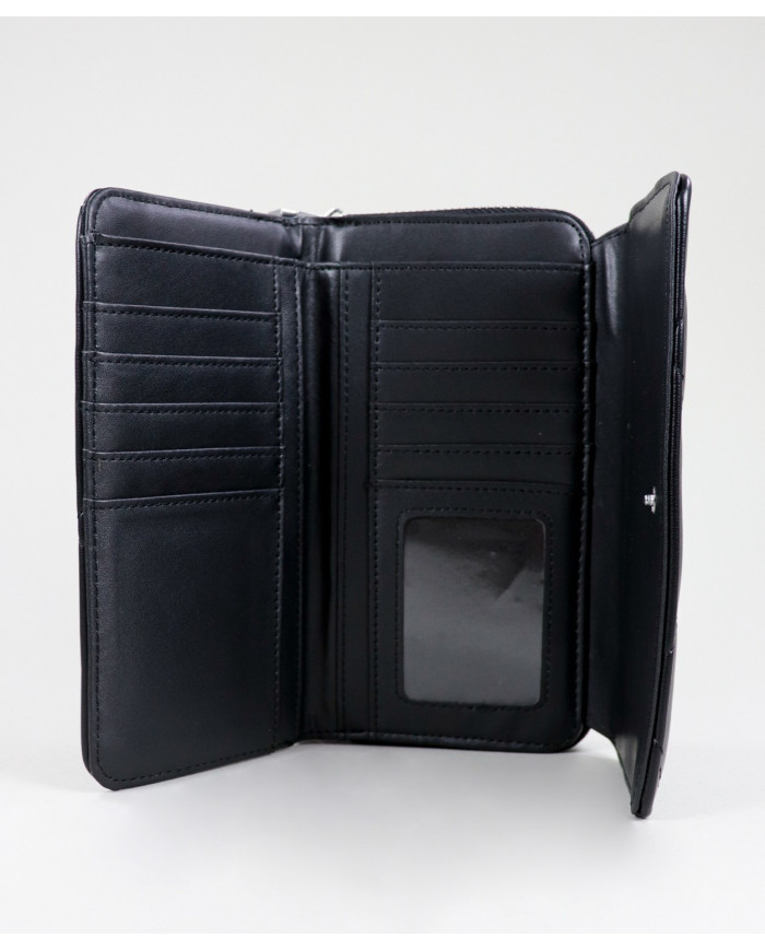 Women's Black Wallet with Seams